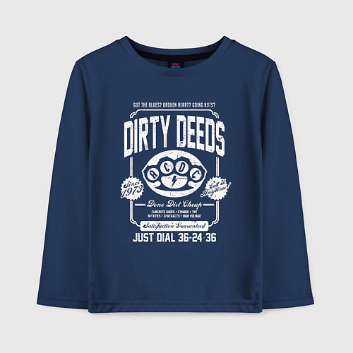 Детский лонгслив AC/DC: Dirty Deeds / Тёмно-синий – фото 1