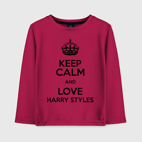 Детский лонгслив Keep Calm & Love Harry Styles / Маджента – фото 1