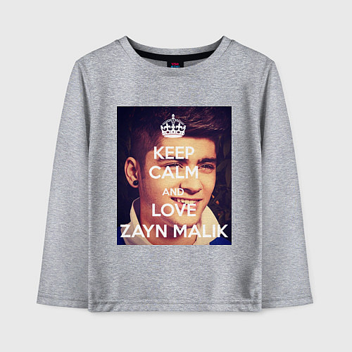 Детский лонгслив Keep Calm & Love Zayn Malik / Меланж – фото 1