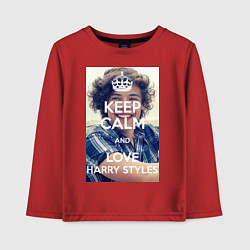 Лонгслив хлопковый детский Keep Calm & Love Harry Styles, цвет: красный