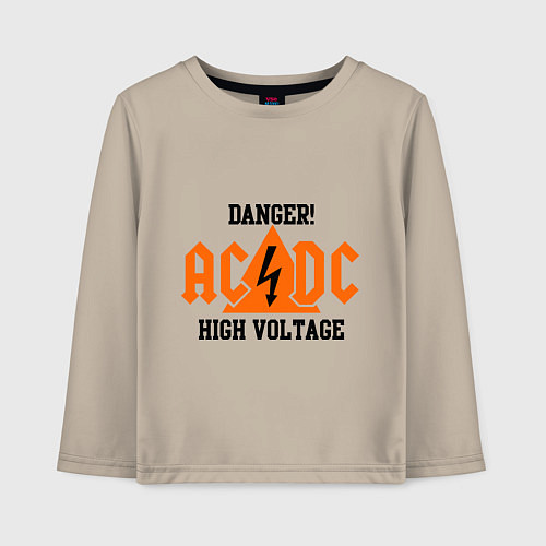 Детский лонгслив AC/DC: High Voltage / Миндальный – фото 1