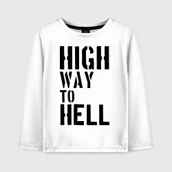 Лонгслив хлопковый детский High way to hell, цвет: белый