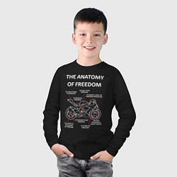 Лонгслив хлопковый детский The Anatomy of Freedom, цвет: черный — фото 2