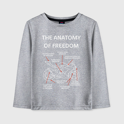 Детский лонгслив The Anatomy of Freedom / Меланж – фото 1