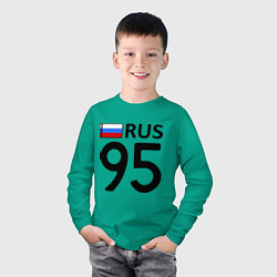 Лонгслив хлопковый детский RUS 95, цвет: зеленый — фото 2