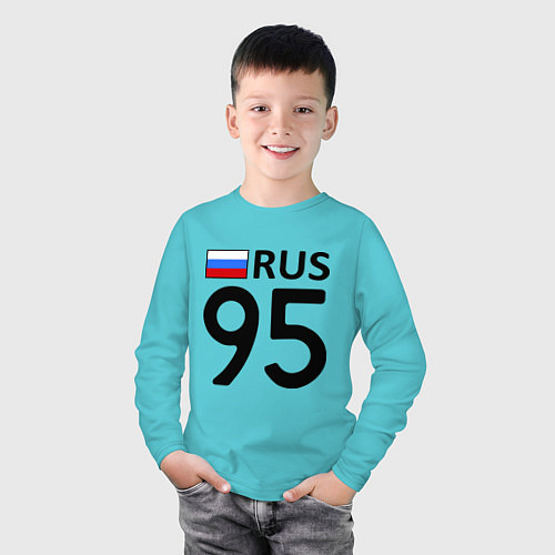 Детский лонгслив RUS 95 / Бирюзовый – фото 3