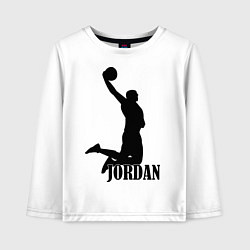 Лонгслив хлопковый детский Jordan Basketball, цвет: белый
