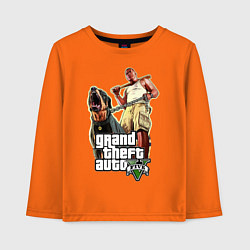 Лонгслив хлопковый детский GTA 5: Man & Dog, цвет: оранжевый