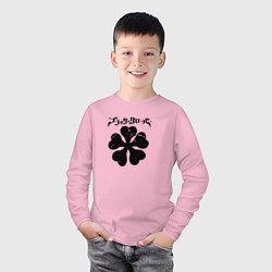 Лонгслив хлопковый детский Чёрный клевер, цвет: светло-розовый — фото 2