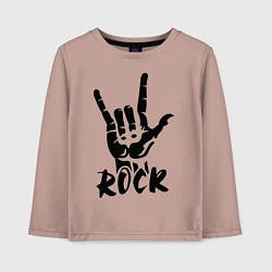 Лонгслив хлопковый детский Real Rock, цвет: пыльно-розовый