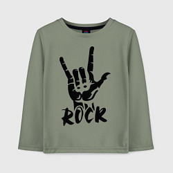 Лонгслив хлопковый детский Real Rock, цвет: авокадо