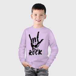 Лонгслив хлопковый детский Real Rock, цвет: лаванда — фото 2