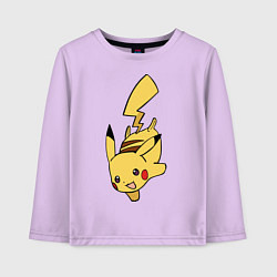 Лонгслив хлопковый детский Радостный Пикачуха, цвет: лаванда