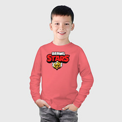 Лонгслив хлопковый детский BRAWL STARS БРАВЛ СТАРС НА СПИНЕ, цвет: коралловый — фото 2