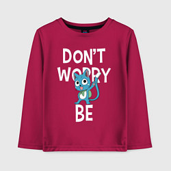 Лонгслив хлопковый детский Dont Worry be Fairy Tail, цвет: маджента