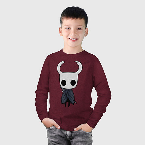Детский лонгслив Hollow Knight / Меланж-бордовый – фото 3
