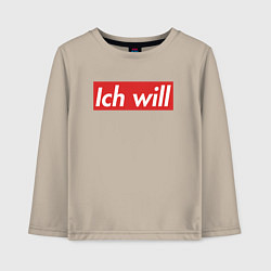 Детский лонгслив Ich will