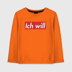 Детский лонгслив Ich will