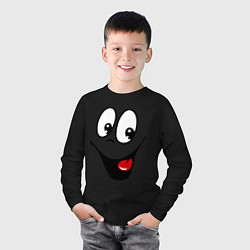 Лонгслив хлопковый детский Заразительная улыбка, цвет: черный — фото 2