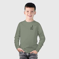 Лонгслив хлопковый детский Москва-чёрный логотип, цвет: авокадо — фото 2