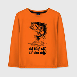Лонгслив хлопковый детский Catch me if you can, цвет: оранжевый