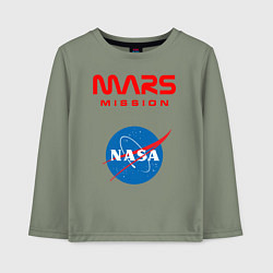 Лонгслив хлопковый детский Nasa Mars mission, цвет: авокадо