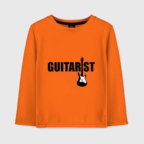 Детский лонгслив Гитарист / Оранжевый – фото 1