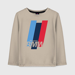 Лонгслив хлопковый детский BMW motosport, цвет: миндальный