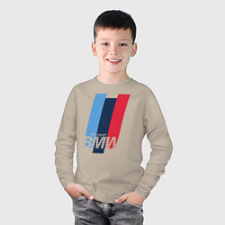 Лонгслив хлопковый детский BMW motosport, цвет: миндальный — фото 2
