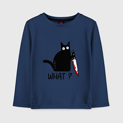 Детский лонгслив What cat