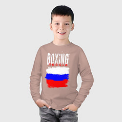 Лонгслив хлопковый детский Бокс Россия, цвет: пыльно-розовый — фото 2