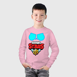 Лонгслив хлопковый детский BRAWL STARS 8-BIT, цвет: светло-розовый — фото 2