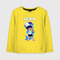 Лонгслив хлопковый детский Brawl Stars LEON, цвет: желтый