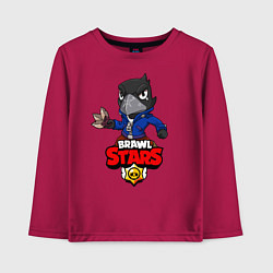 Лонгслив хлопковый детский BRAWL STARS CROW, цвет: маджента