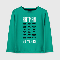 Лонгслив хлопковый детский Batman Logos, цвет: зеленый