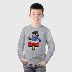Лонгслив хлопковый детский BRAWL STARS CROW, цвет: меланж — фото 2