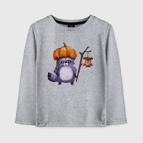 Детский лонгслив Енот / Меланж – фото 1
