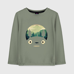 Лонгслив хлопковый детский Тоторо, цвет: авокадо