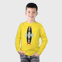 Лонгслив хлопковый детский Билли Айлиш, цвет: желтый — фото 2