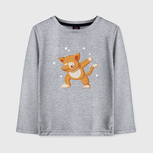 Детский лонгслив Cat Dabbing / Меланж – фото 1