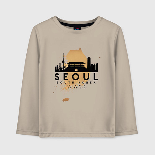 Детский лонгслив Сеул Южная Корея / Миндальный – фото 1