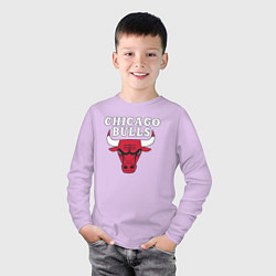 Лонгслив хлопковый детский CHICAGO BULLS, цвет: лаванда — фото 2