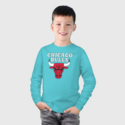 Лонгслив хлопковый детский CHICAGO BULLS, цвет: бирюзовый — фото 2