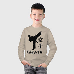 Лонгслив хлопковый детский Karate craftsmanship, цвет: миндальный — фото 2