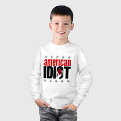 Лонгслив хлопковый детский American idiot, цвет: белый — фото 2