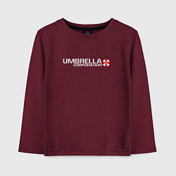 Лонгслив хлопковый детский UMBRELLA CORP, цвет: меланж-бордовый