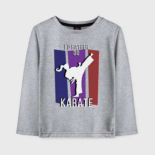 Детский лонгслив Id rather do karate / Меланж – фото 1
