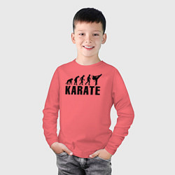 Лонгслив хлопковый детский Karate Evolution, цвет: коралловый — фото 2