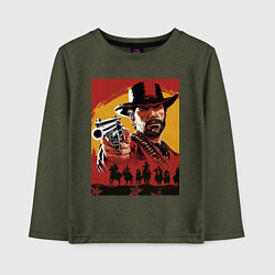 Лонгслив хлопковый детский Red dead redemption 2, цвет: меланж-хаки
