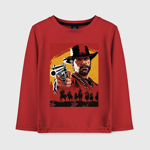 Детский лонгслив Red dead redemption 2 / Красный – фото 1